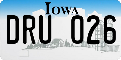 IA license plate DRU026