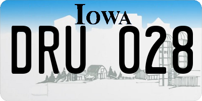 IA license plate DRU028
