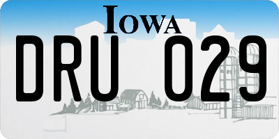 IA license plate DRU029