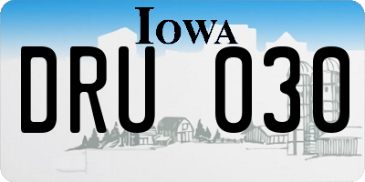 IA license plate DRU030