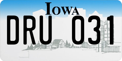 IA license plate DRU031
