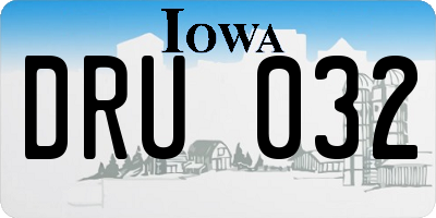 IA license plate DRU032