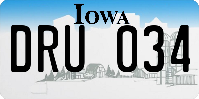 IA license plate DRU034