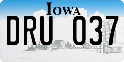 IA license plate DRU037