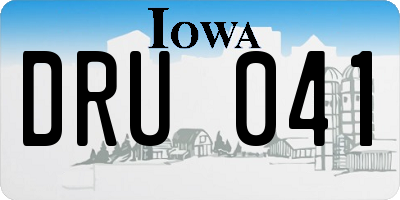 IA license plate DRU041