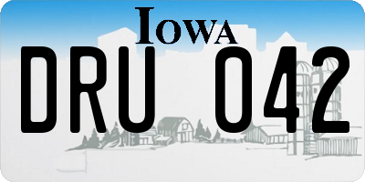 IA license plate DRU042