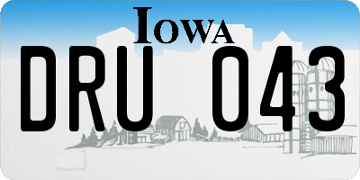 IA license plate DRU043