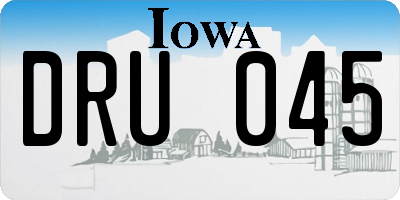 IA license plate DRU045