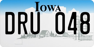 IA license plate DRU048