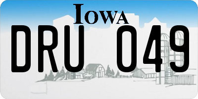 IA license plate DRU049