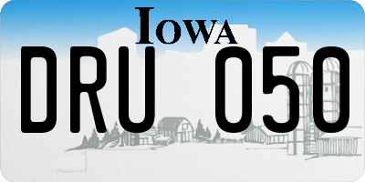 IA license plate DRU050