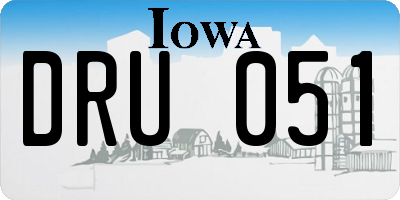 IA license plate DRU051