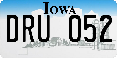 IA license plate DRU052