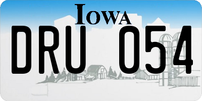 IA license plate DRU054