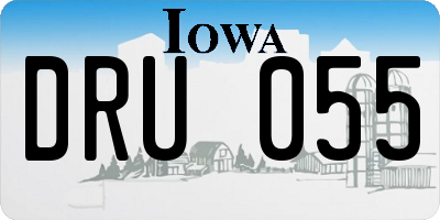 IA license plate DRU055