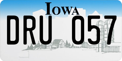 IA license plate DRU057