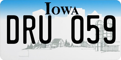 IA license plate DRU059