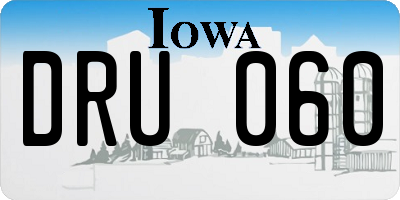 IA license plate DRU060