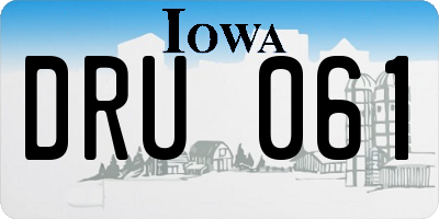 IA license plate DRU061
