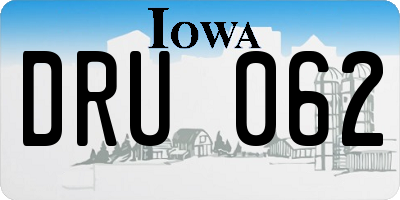 IA license plate DRU062