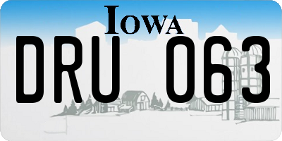 IA license plate DRU063