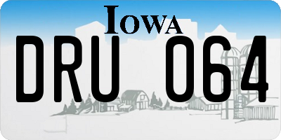 IA license plate DRU064