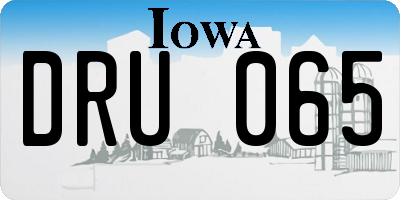 IA license plate DRU065