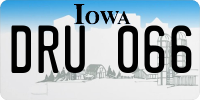 IA license plate DRU066