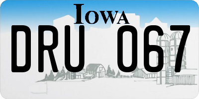 IA license plate DRU067
