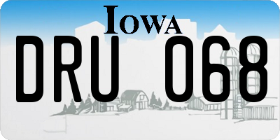 IA license plate DRU068