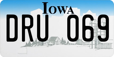 IA license plate DRU069