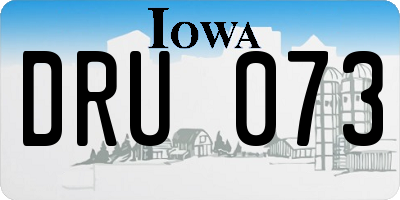 IA license plate DRU073