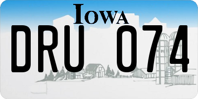 IA license plate DRU074