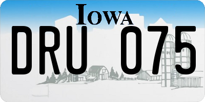 IA license plate DRU075