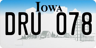 IA license plate DRU078