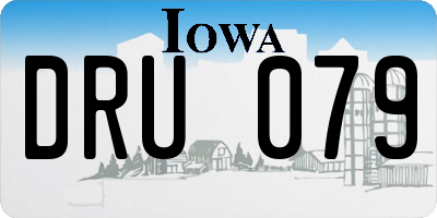 IA license plate DRU079