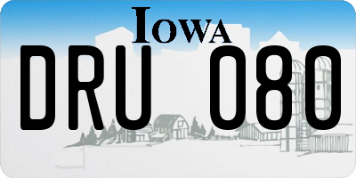 IA license plate DRU080