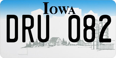 IA license plate DRU082