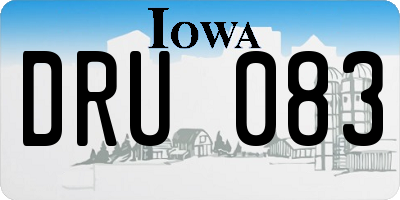 IA license plate DRU083