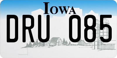 IA license plate DRU085