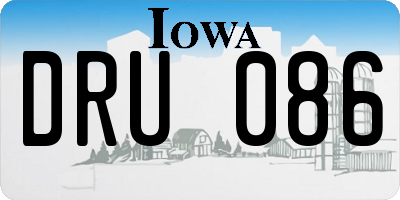 IA license plate DRU086