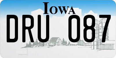 IA license plate DRU087