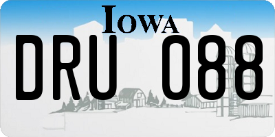 IA license plate DRU088