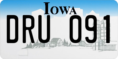 IA license plate DRU091