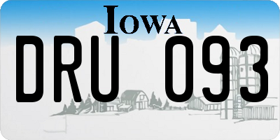 IA license plate DRU093