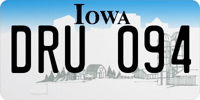 IA license plate DRU094