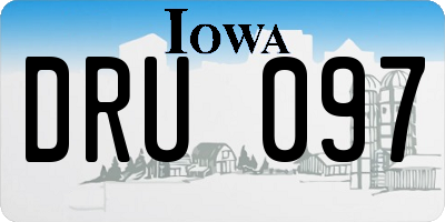 IA license plate DRU097