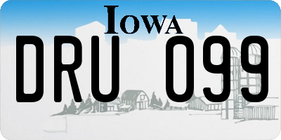 IA license plate DRU099