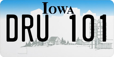 IA license plate DRU101