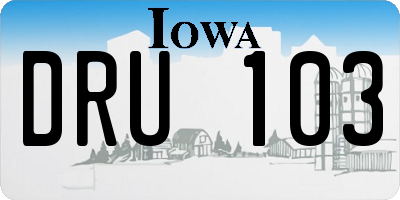 IA license plate DRU103